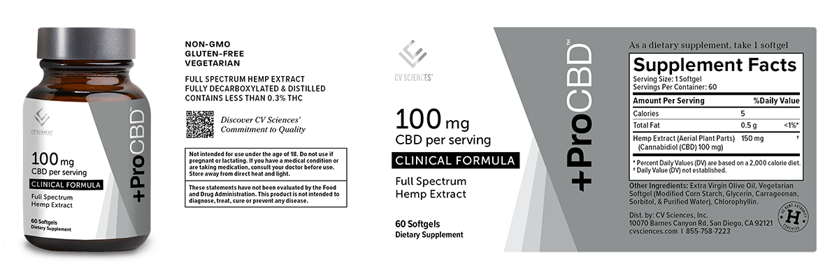 Prosacdm Powder ProCBD Softgels – 100mg 60ct