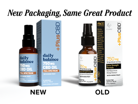 CBD Oil Drops Extra Strength 750mg, 1.86oz, new packaging