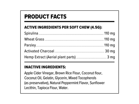 Pet oral health supplemental facts