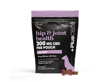 30 count Bag of PlusCBD Pet Chews for Joint Support, crafted to aid mobility and comfort in dogs with a delicious flavor.