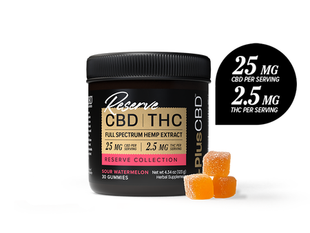 CBD Oil Gummies 25mg CBD, 2.5mg THC, 30ct, Sour Watermelon